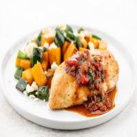 Fire-Roasted Tomato Chicken with cotija butternut squash and roasted poblano_image