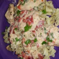 Pasta with Chicken and Roasted Pepper Cream Sauce (Lighter)_image