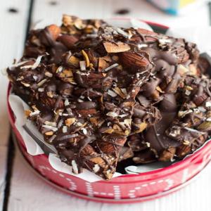 Coffee Roasted Almond + Toasted Coconut Dark Chocolate Bark Recipe - (4.5/5)_image