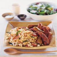 Cannellini Beans with Pancetta, Fried Sage, and Grilled Sausages_image