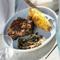 Grilled Spicy-Citrus Chicken Thighs with Corn and Green Onions image