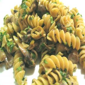 Pasta With Mushroom Garlic Sauce And Olives_image