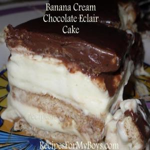 No Bake Banana Cream Chocolate Eclair Cake_image