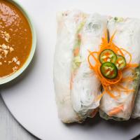 Spicy Summer Rolls with Peanut Dipping Sauce image