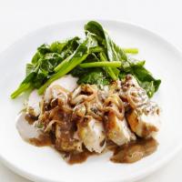 Peppercorn Chicken with Lemon Spinach image
