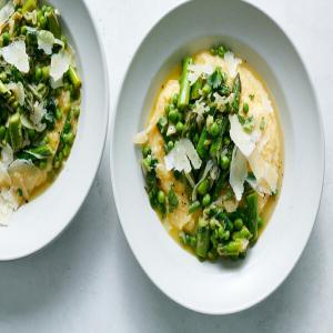 Polenta With Asparagus, Peas and Mint image