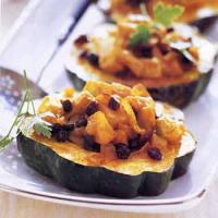 Apple-Filled Acorn Squash Rings with Curry Butter image