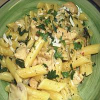 Pasta With Chicken in a Light White Wine and Fresh Herb Sauce_image