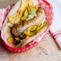 Grilled Turkey Sausage with Cucumber Relish image