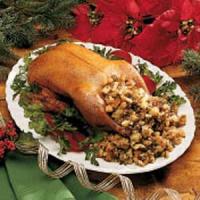 Roasted Duck with Apple-Raisin Dressing image
