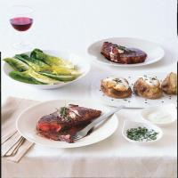New York Steaks with Boursin and Merlot Sauce image