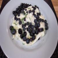 Egg White Omelet with Blueberries and Creme Fraiche_image