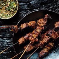 Steak Skewers with Scallion Dipping Sauce image