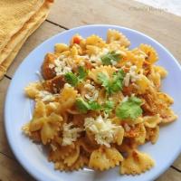 Chicken Pasta in Red wine -Tomato Sauce recipe by Babitha Costa at BetterButter_image
