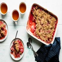 Strawberry Rhubarb Compote with Matzo Streusel Topping_image