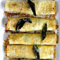 Butternut Squash Cannelloni with Ricotta and Kale in Lemon Sage Brown Butter Sauce Recipe - (3.4/5) image