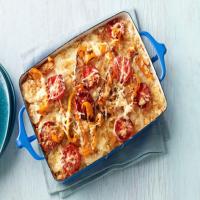 Scalloped Potatoes With Tomatoes and Bell Peppers image