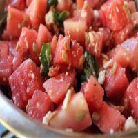 Summer Watermelon Salad with Crispy Bacon, Feta, Basil & Toasted Pumpkin Seeds Recipe - (4.3/5)_image