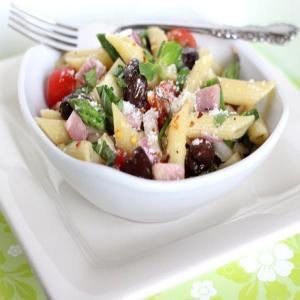 Penne Pasta Salad with Asparagus, Ham, and Provolone Cheese_image
