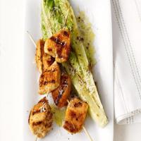 Chicken Skewers With Grilled Romaine image
