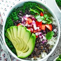 Burrito bowl with chipotle black beans_image