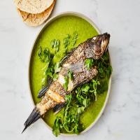 Fried Whole Fish With Tomatillo Sauce_image