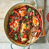 Smoky beans & baked eggs image