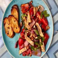 Grilled Chicken Thighs with Smoky Romesco Salad image