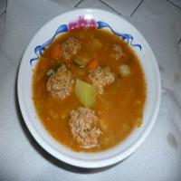 Albondigas (vegetable and meatball) Soup_image