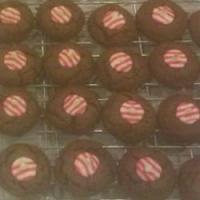 Double Chocolate-Candy Cane Kiss Cookies image
