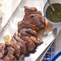 Barbecued lamb with sweet mint dressing_image