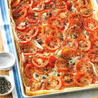 Tomato-Onion Phyllo Pizza image