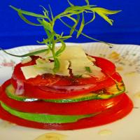 Stacked Tomatoes With Tarragon Infused Oil_image