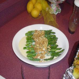 Asparagus With Creamy Mustard Sauce and Buttered Almonds image