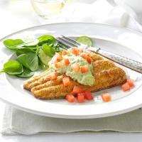 Cornmeal Catfish with Avocado Sauce_image