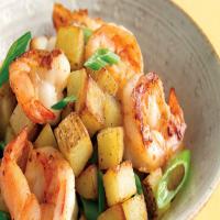 Shrimp with Scallions and Crispy Potatoes image