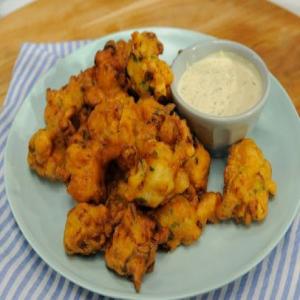 Shrimp Fritters with Cornichon Dressing_image