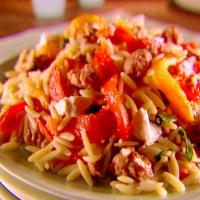 Orzo with Sausage, Peppers and Tomatoes image
