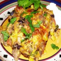 Low Fat Beef and Sour Cream Enchilada Casserole image