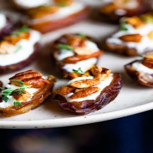 Goat Cheese Stuffed Dates with Roasted Pecans | Eating Bird Food_image