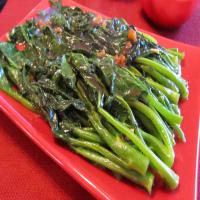 Blanched Gai Lan With Oyster Sauce (Chinese Broccoli) image