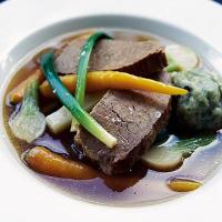 Boiled beef & carrots with parsley dumplings image