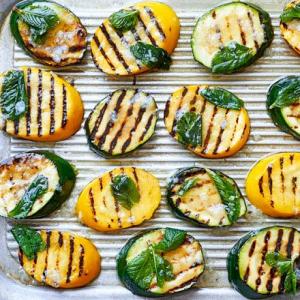 Minty griddled courgettes image