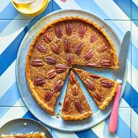 Pecan pie with maple cream image