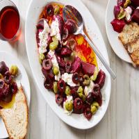 Grilled Beet Salad with Burrata and Cherries image