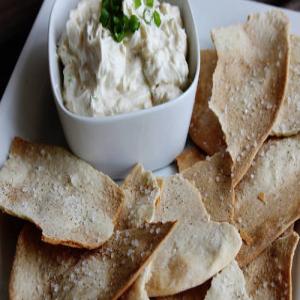 Homemade Lavash Crackers with Shallot Cream Cheese Dip_image
