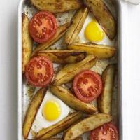 Oven-baked egg & chips image