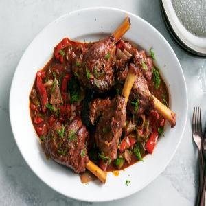 Braised Lamb Shanks With Peppers image