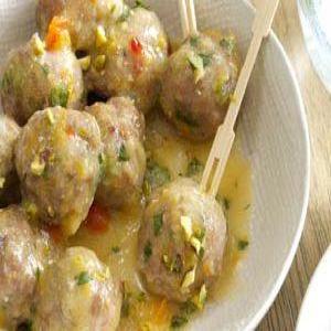 Pistachio-Turkey Meatballs in Orange Sauce Recipe_image