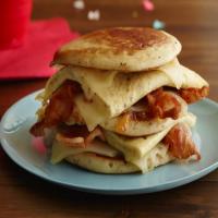 Hangover Bacon, Egg and Cheese Pancake Sandwich image